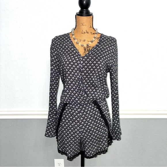 Poetry Black and Gray Geometric Romper - Picture 1 of 9
